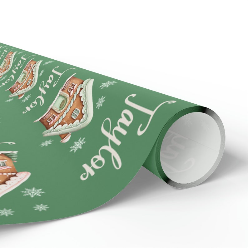 Personalized Christmas Wrapping Paper: Gingerbread House Gift Wrap 画像 4
