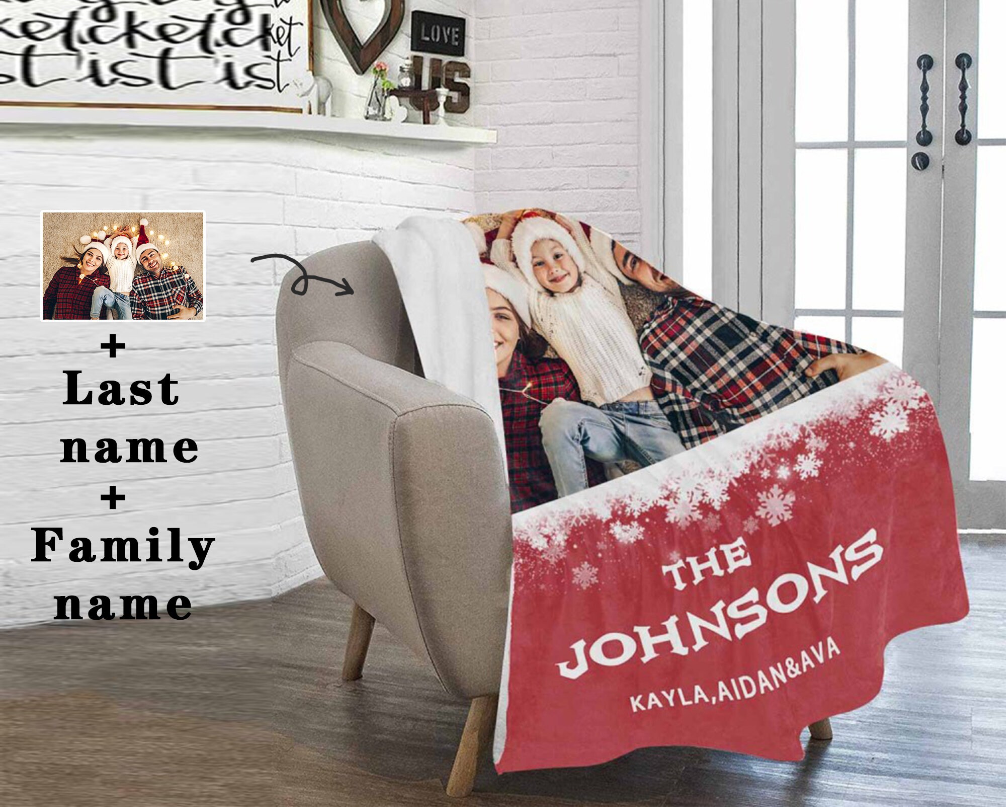 Personalized customized photo text blanket print your Etsy
