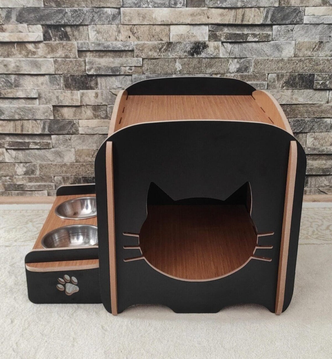 Cat House Wooden Cat Bed Furniture Wood Cats Bed Wooden Cat Etsy