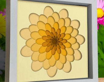 Layered Spring Flower Svg, Shadow Box Templates, 3d Mandala Flower, for cricut, for Silhouette, CNC cutting, Easy to Use