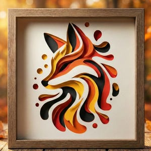 Fox SVG 3D Layered Papercut Shadow Box Template Forest Animal Cut File for Cricut Autumn Wildlife Vector