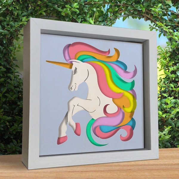 3d Unicorn Shadow Box Svg, Papercut Template, for cricut, for Silhouette, CNC Laser Cutting, Svg, Dxf, Eps, Png Formats 3d Unicorn Shadow Box Svg, Papercut Template, for cricut, for Silhouette, CNC Laser Cutting, Svg, Dxf, Eps, Png Formats