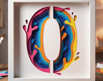 3D Layered Number 0 SVG, Birthday Party Decor Shadow Box