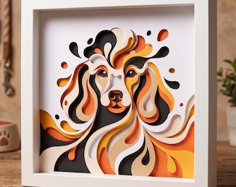 3D Layered Poodle Shadow Box SVG, Abstract Toy Poodle Papercut File
