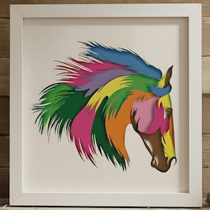 3d Horse Shadow Box SVG – Layered Papercut Horse Mandala for Cricut, Silhouette & Glowforge Decor