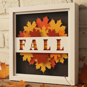 Fall Leaves Layered Shadow Box SVG – Autumn Maple Leaf 3D Papercut | Cricut, Silhouette, Glowforge Laser Cut Files