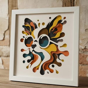 Chihuahua 3D Layered SVG For Cardstock / 3D Dog Shadow Box / Pop Art / Pet Memorial Box/ For Cricut/ For Silhouette image 1
