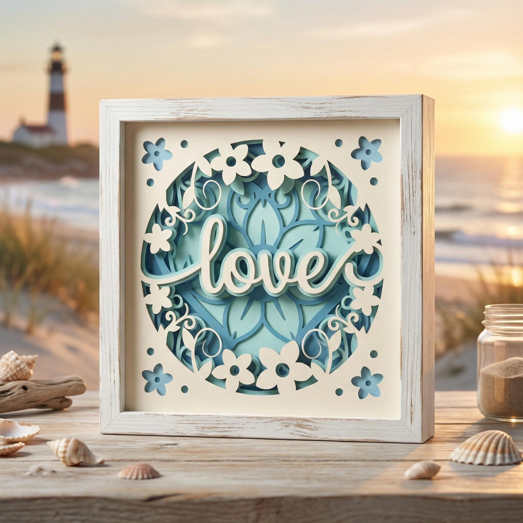 Love Shadow Box SVG, 3D Layered Papercut Template, Valentine's Day Gift ...