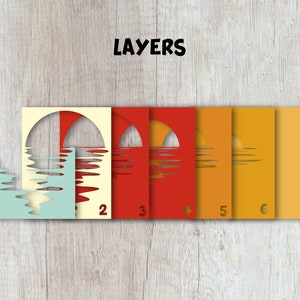 Sunset 3d Layered SVG / Sunset Multilayer / Sunset Shadow Box / Sunrise ...