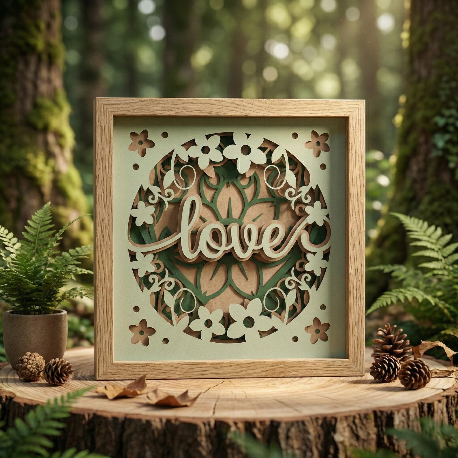 Love Shadow Box SVG, 3D Layered Papercut Template, Valentine's Day Gift ...