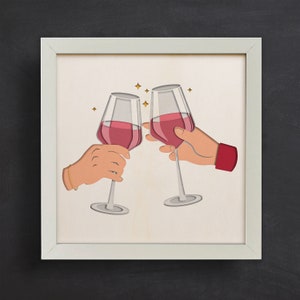 Layered Cheers Svg, Wine Shadow Box, Paper Cut Files, Shadow Box Svg, For Cricut, 3d Papercraft, Laser Cut Files