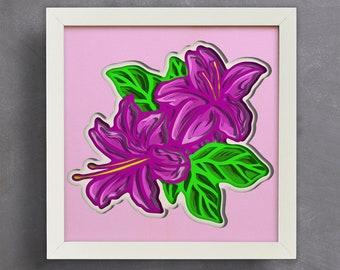 3d Flower Svg, Shadow Box Svg, Files for cricut, for Silhouette, Cnc files Svg