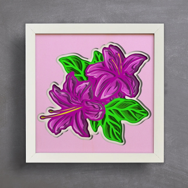 3d Flower Svg, Shadow Box Svg, Files for cricut, for Silhouette, Cnc files Svg