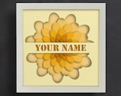 3d Custom Name Svg, Custom Shadow Box Templates, 3d Mandala Flower, for cricut, for Silhouette, CNC cutting, Easy to Use