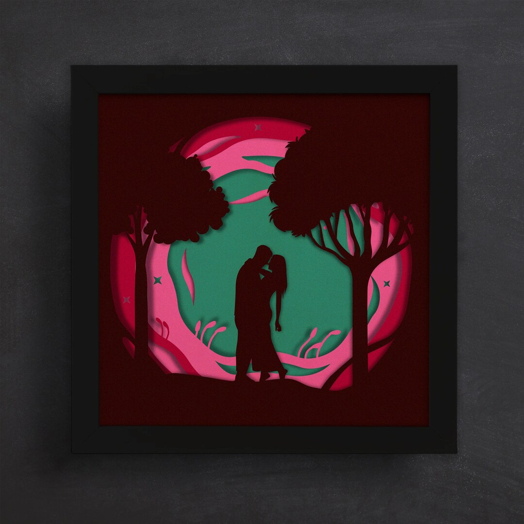 3D Couple Shadow Box Svg, 3d Valentine's Day Gift, Files for Cricut ...