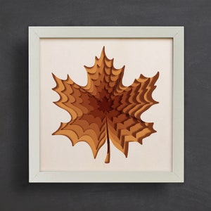 3d Maple Leaf Svg, Fall Svg, Shadow Box, Fall Wreath, for cricut, for Silhouette, CNC cutting, Svg, Dxf, Eps, Png Formats