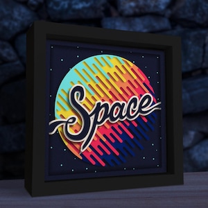 3D Space, Shadow Box Svg, 3d Planet Svg, Paper Cut Template, For Cricut, For Silhouette