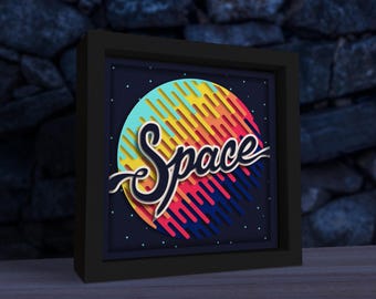 3D Space, Shadow Box Svg, 3d Planet Svg, Paper Cut Template, For Cricut, For Silhouette