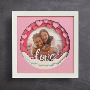 3D Couple Frame Svg, Shadow box, Files for cricut, for Silhouette, CNC cutting, Svg, Dxf, Eps, Png Formats