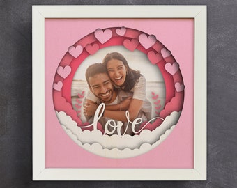 3D Couple Shadow Box SVG, Love Photo Frame, Cricut/Silhouette (Digital Download)
