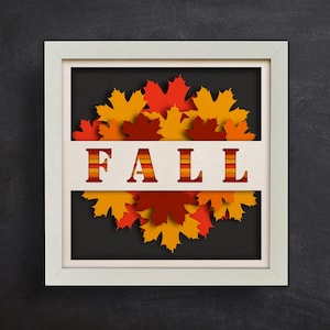 3d Fall Svg, FallShadow Box, for cricut, for Silhouette, CNC cutting, Svg, Dxf, Eps, Png Formats
