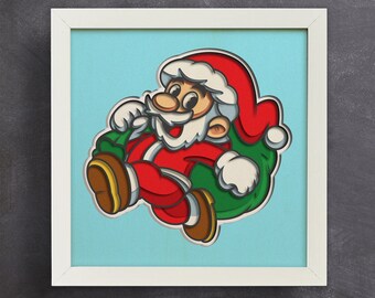 3D Weihnachtsschmuck, Shadow Box SVG, 3D Weihnachtssocke, Weihnachtsschichten svg, Dateien für Cricut, für Silhouette,