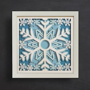 3D Schneeflocke Plotterdatei, Schneeflocke Shadow Box Plotterdatei - 3D Weihnachtssvg - Cricut-Dateien, Karton geschnitten Datei, Silhouette-Dateien