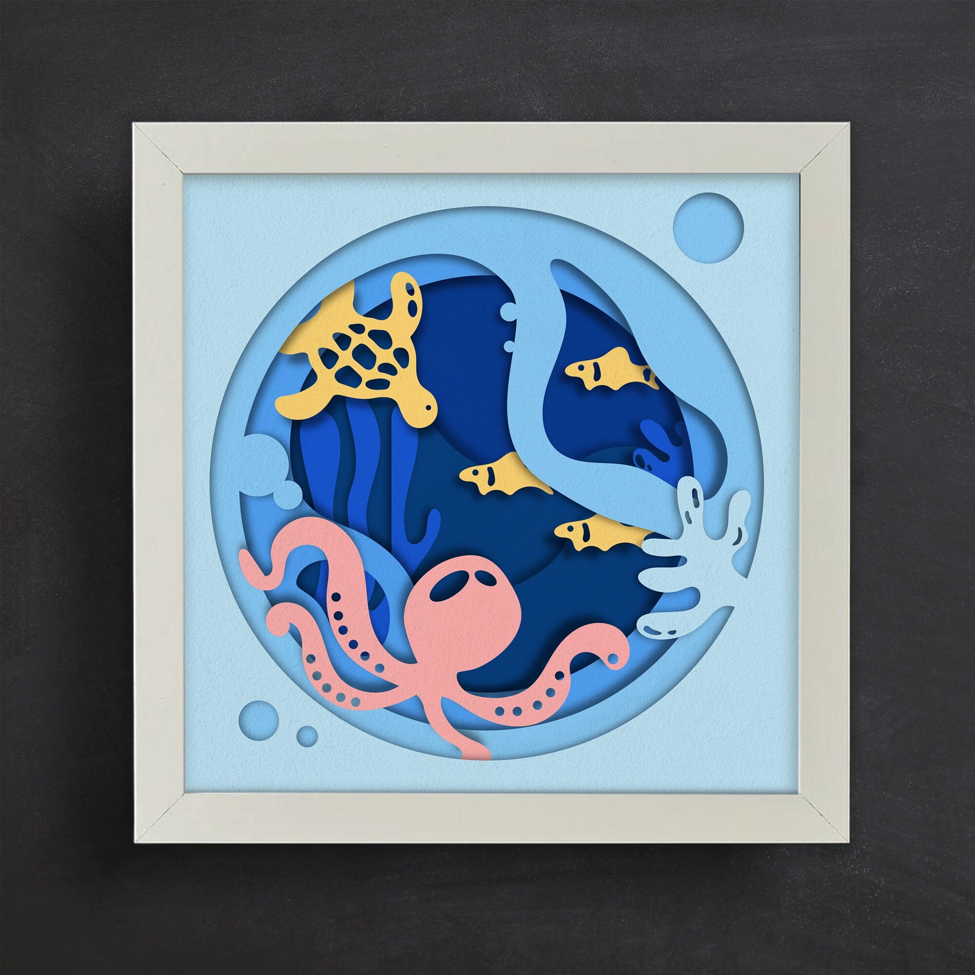 Layered Ocean Svg, Shadow Box Templates, Underwater World Layers, for ...