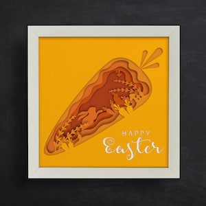 Modèle 3D de boîte d'ombre de Pâques, joyeuses Pâques Svg, boîte d'ombre de lapin, pour cricut, pour la silhouette, découpe CNC, facile à utiliser