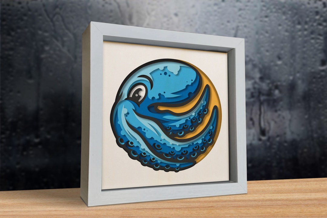 3D Octopus Shadow Box SVG: Cricut, Silhouette, CNC Files (digital ...