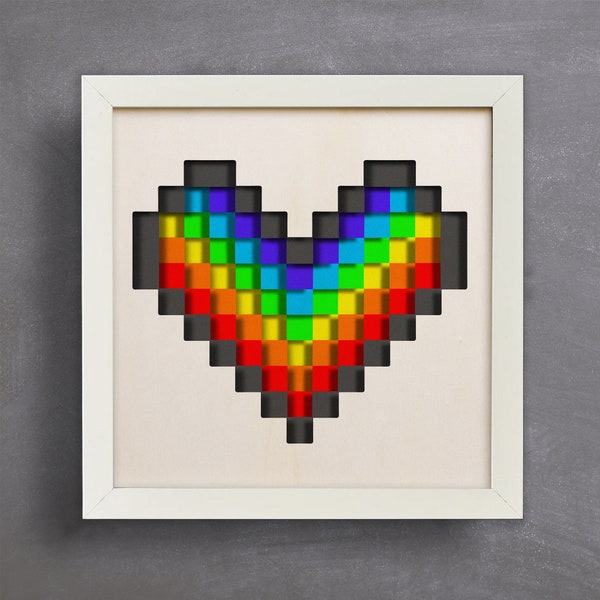 3D Heart Design, Shadow Box SVG, 3d Heart svg, Papercut files, Multilayer Svg, 3d Couple Svg, 3d Cricut Projects