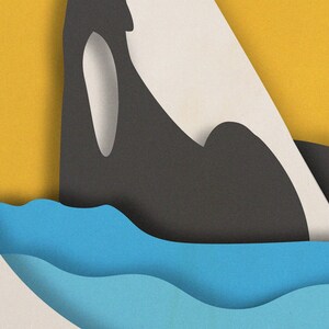 3D Orca Whale Shadow Box SVG: Layered Dolphin Template (digital ...
