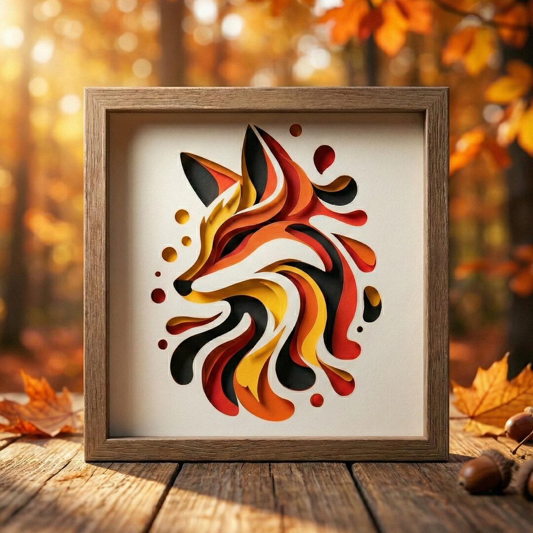 Fox SVG 3D Layered Papercut Shadow Box Template Forest Animal Cut File ...