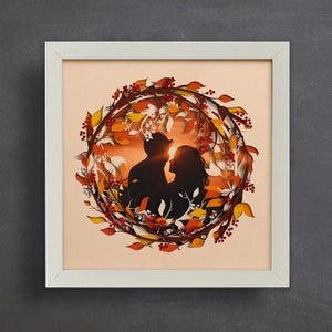 3d Fall Svg, Shadow Box, Cornice 3d, Ghirlanda autunnale, Personalizza foto, per Cricut, per Silhouette, Taglio CNC, Formati Svg, Dxf, Eps, Png