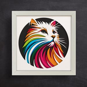 Cat 3D Layered SVG For Cardstock / 3D Cat Shadow Box / Pop Art / Pet Memorial Box/ For Cricut/ For Silhouette