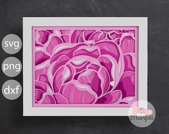 May include: A digital file for a laser cut design featuring a pink and white floral pattern. The design is framed in a white square.