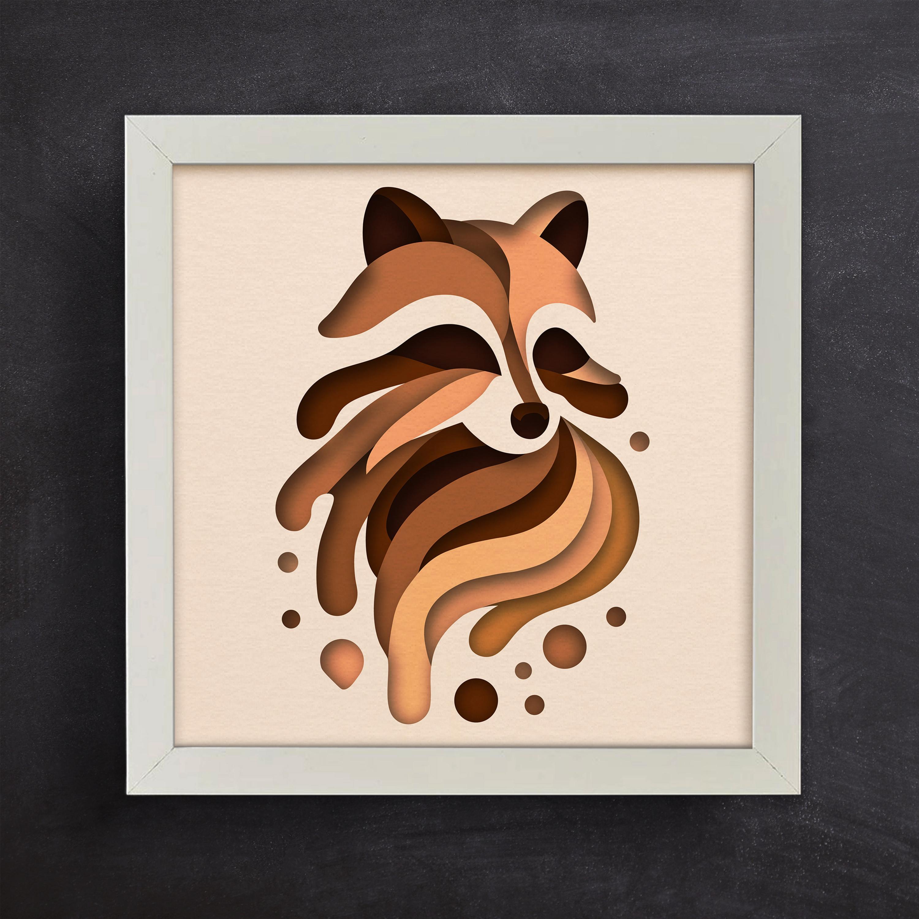 Mandala Raccoon 3D Raccoon Mandala SVG: Layered Shadow Box Template (digital Download ...