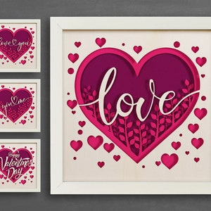 3D Heart of Love Shadow Box with +4 design, Valentines Day Heart Shadow Box, You Me SVG, Files For Cricut with Easy Instructions