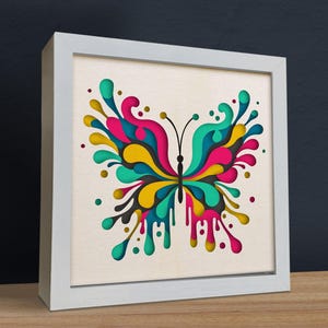 3D-Schmetterling-Svg, Shadow Box-Svg, Dateien für Cricut, für Silhouette, Cnc-DateienSvg