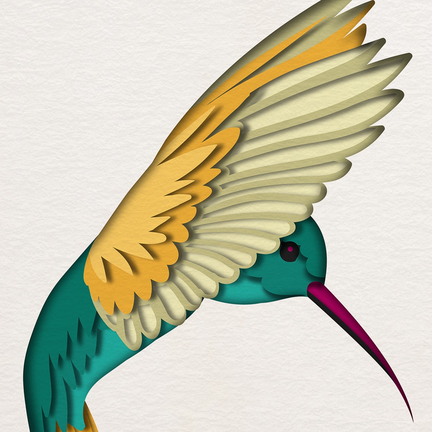 Hummingbird Shadow 3d Hummingbird SVG, Shadow Box Template, Bird 3D SVG Shadowbox, Layered ...