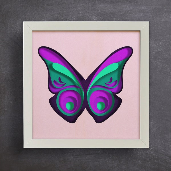 3d Butterfly Svg, Shadow Box Svg, Files for cricut, for Silhouette, Cnc files Svg
