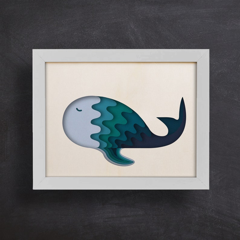 3d Whale Svg, Shadow Box Svg, 3d Fish Svg, Layered Svg, Files for ...