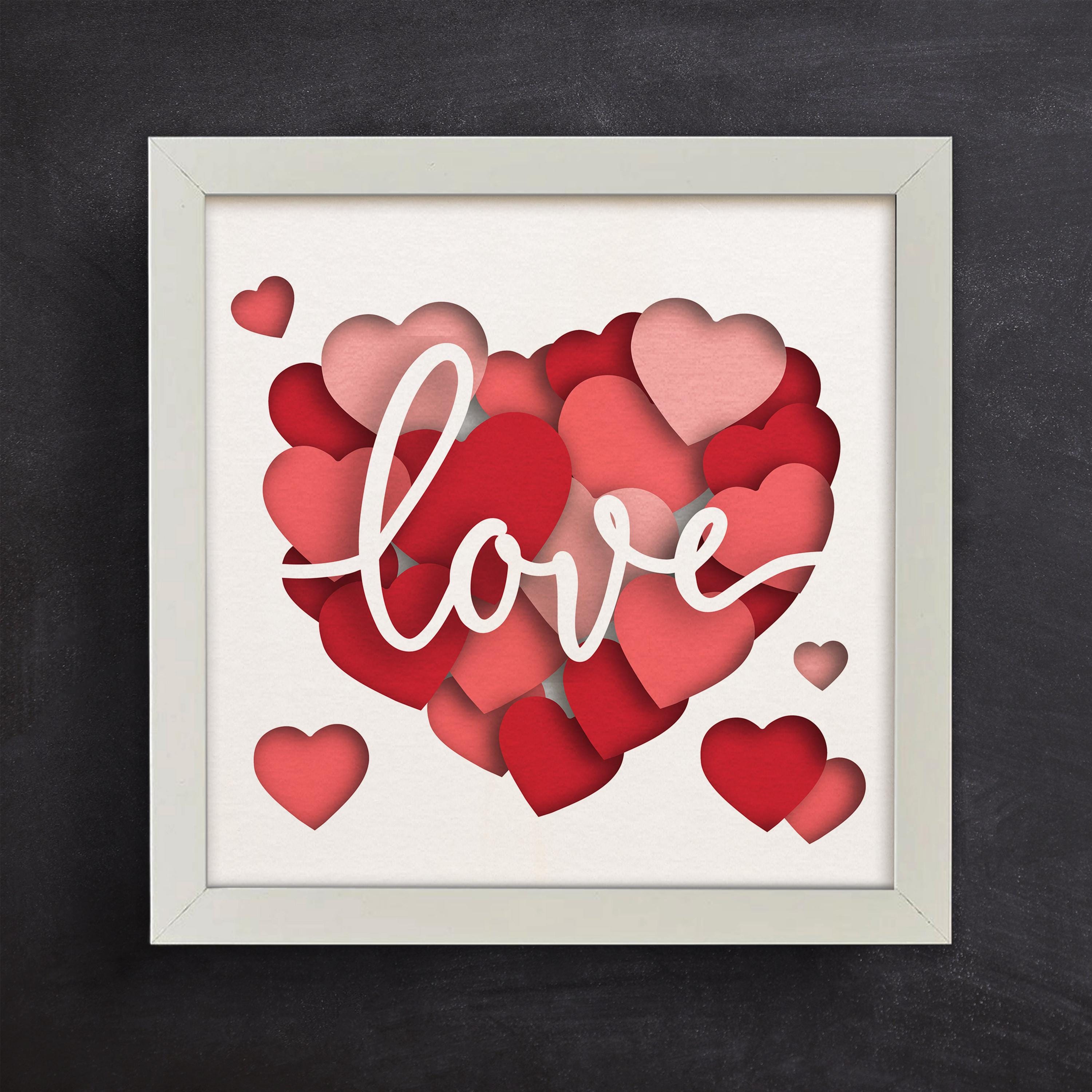 3D Love and Heart Shadow Box SVG, Valentines Day Svg, Layered Paper Art ...