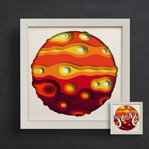 3D Sun, Shadow Box Svg, Paper Cut Files, For Cricut, For Silhouette, Layered Template