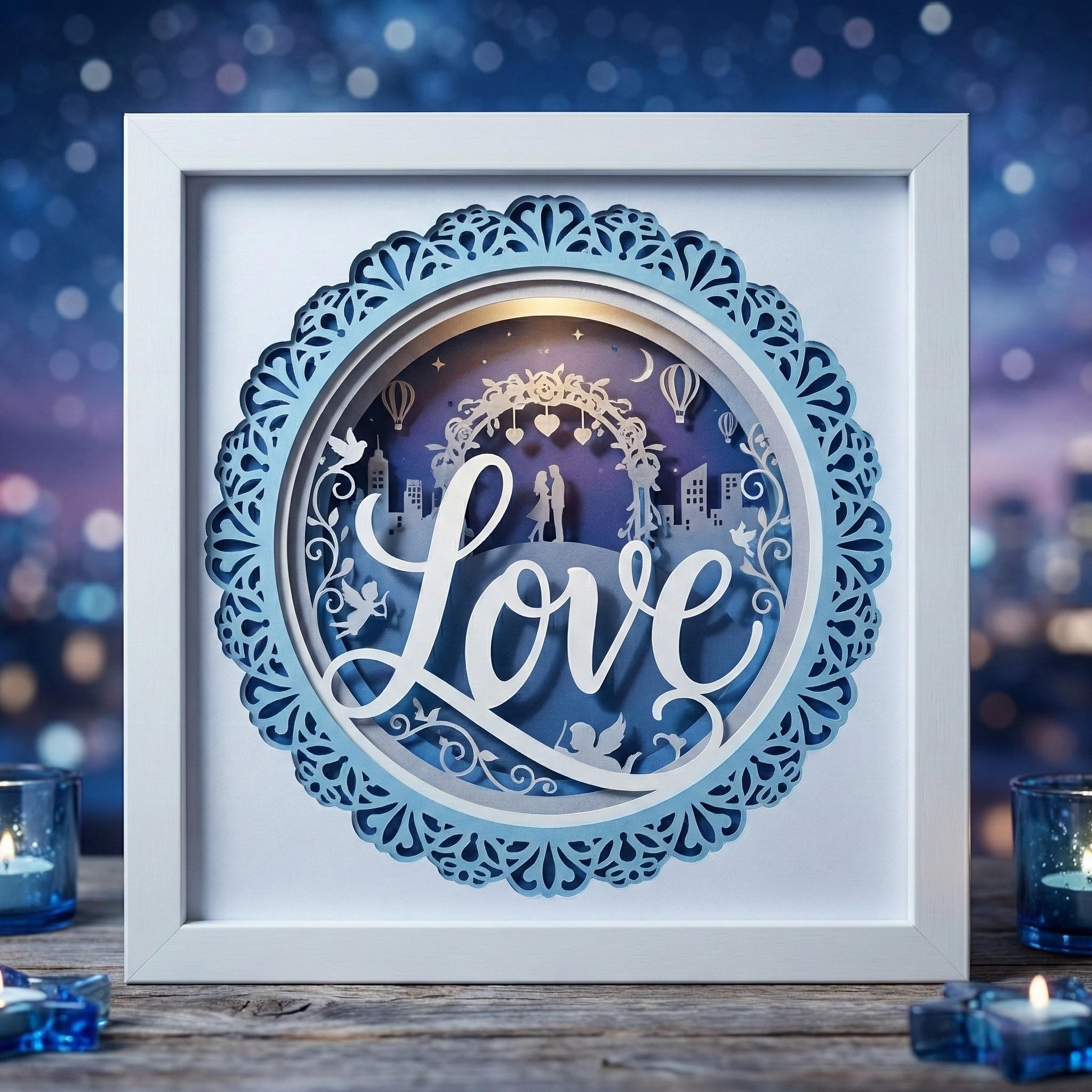 Valentine Shadow Box SVG, 3D Love Layered Papercut, Romantic Couple ...