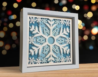 3d Snowflake Svg, Snowflake Shadow Box Svg - 3d Christmas Svg - Cricut Files, Cardstock Svg, Silhouette Files