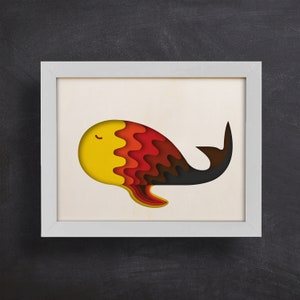 3d Whale Svg, Shadow Box Svg, 3d Fish Svg, Layered Svg, Files for cricut, for Silhouette, CNC cutting, Svg, Dxf, Eps, Png Formats