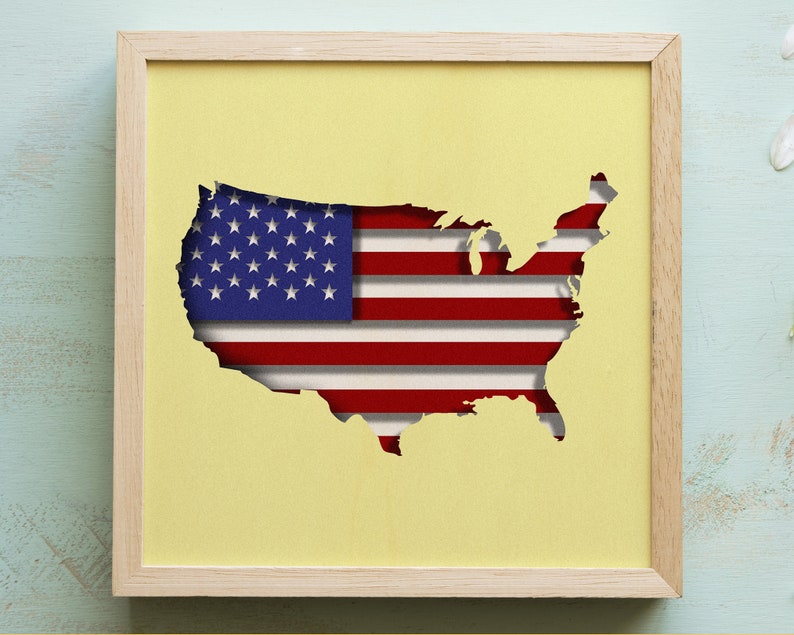 3d USA Map Svg Shadow Box Svg Files for Cricut for Etsy Ireland