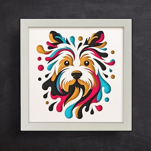 3d Dog Svg / Shadow Box SVG / Colorful Dog 3D / Westie Dog / Multilayered Dog / Papercraft for Cricut and Silhouette / Easy to use