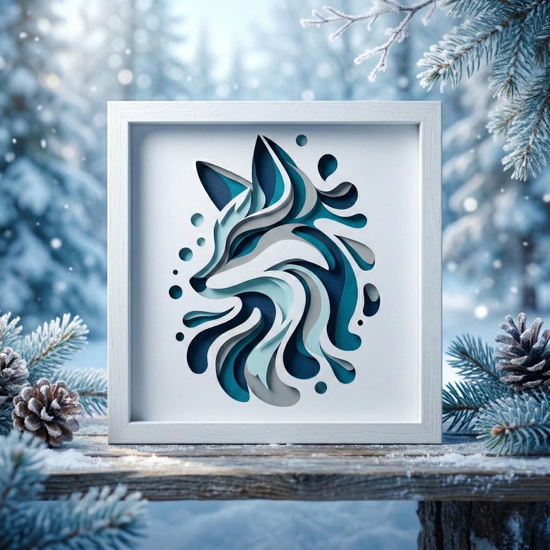 Fox SVG 3D Layered Papercut Shadow Box Template Forest Animal Cut File ...
